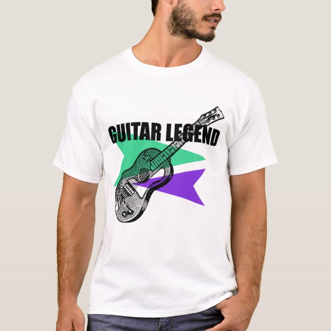 Guitar Legend Retro Vintage Illustration Tee (Front)