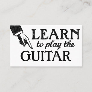 Guitar Lessons Business Cards - Cool Vintage