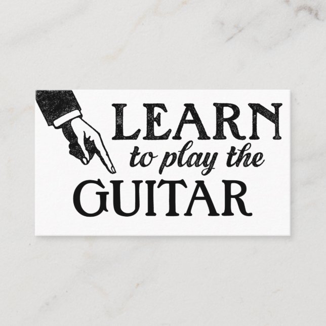 Guitar Lessons Business Cards - Cool Vintage (Front)