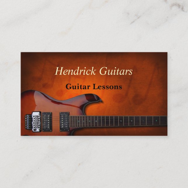 Guitar Lessons Guitar Sales Business Card (Front)