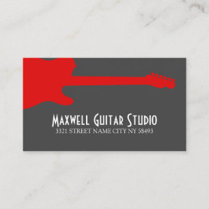 Guitar Lessons Instructor Music Studio Business Card