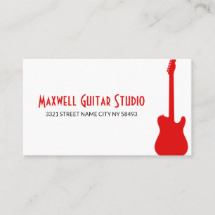 Guitar Lessons Instructor Music Studio Business Card
