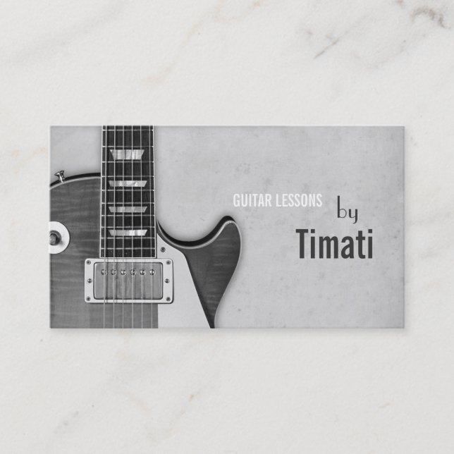Guitar Lessons, Music , Instruments Instructor Business Card (Front)
