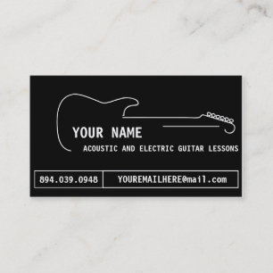 Guitar lessons / music teacher business cards