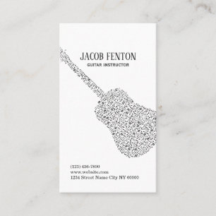Guitar Lessons Music Teacher Recording Studio Business Card