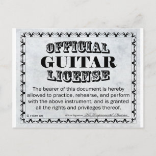 Guitar License Postcard