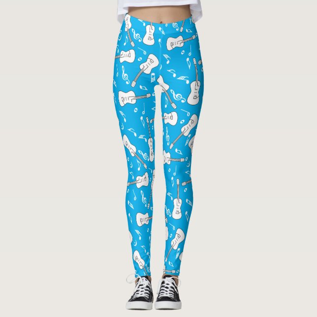 Guitar Lines Music Notes Leggings (Front)