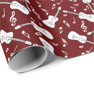 Guitar Lines Music Notes Wrapping Paper