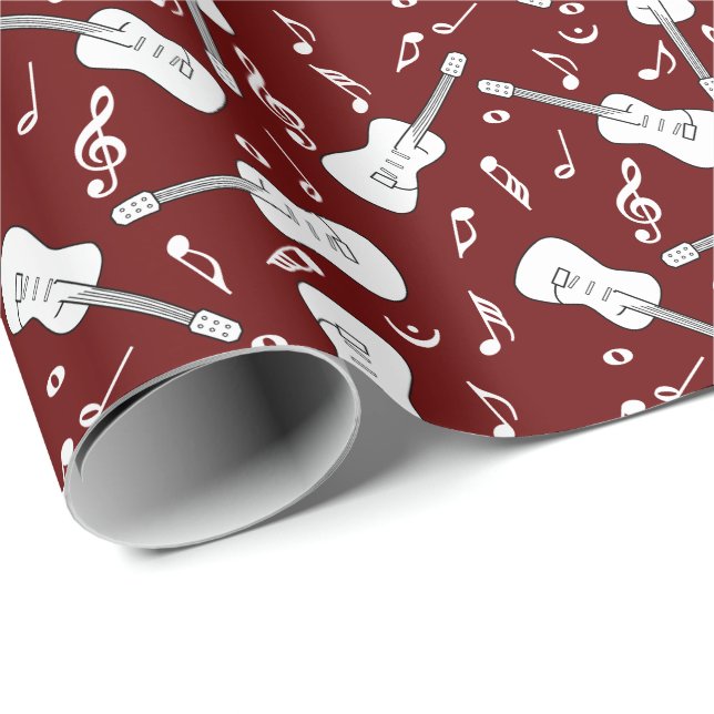 Guitar Lines Music Notes Wrapping Paper (Roll Corner)