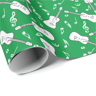 Guitar Lines Music Notes Wrapping Paper