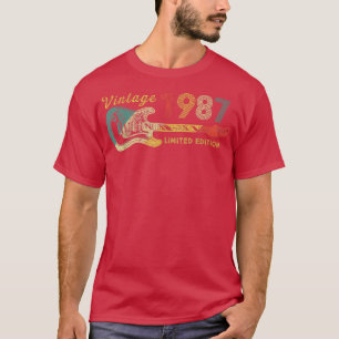 Guitar Lover 35 Year Old Gifts Vintage 1987 Limite T-Shirt