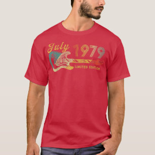 Guitar Lover 43 Year Old Gifts July 1979 Limited E T-Shirt