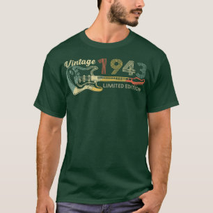 Guitar Lover 79 Year Old Vintage 1943 Limited Edit T-Shirt