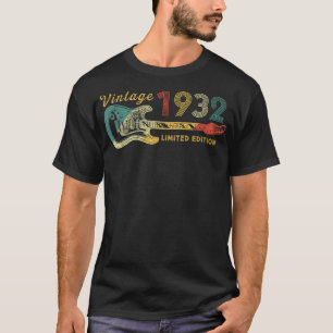 Guitar Lover 90 Year Old Gifts Vintage 1932 Limite T-Shirt