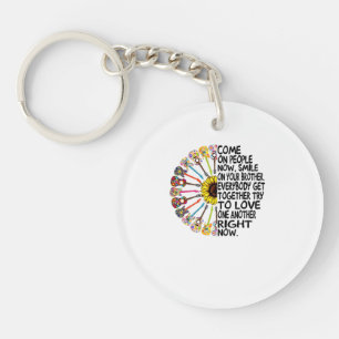 Guitar Lover Acoustic Floral Guitar Gift Key Ring
