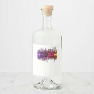 Guitar Lover   Acoustic Guitar Heartbeat Gift Liquor Bottle Label