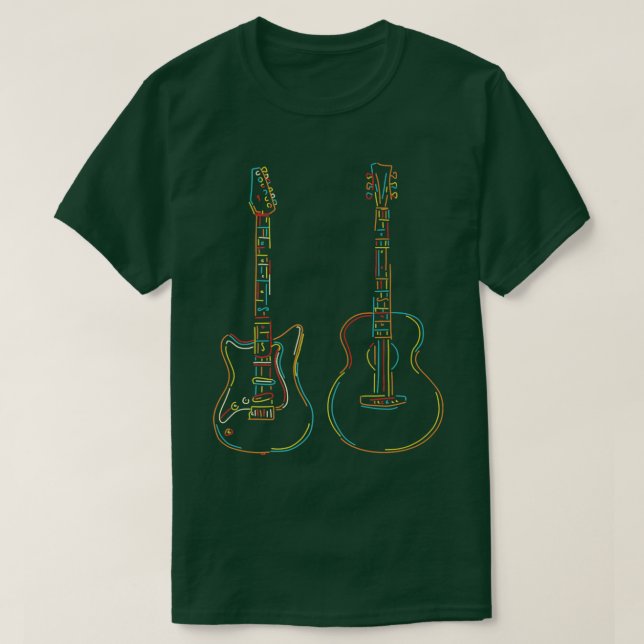 Guitar Lover Apparel Cool Illustrations for Guitar T-Shirt (Design Front)