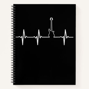 Guitar Lover   Awesome Bass Guitar Heartbeat Notebook