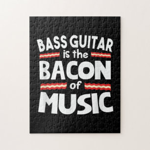 Guitar Lover   Bass Guitar Is Bacon Of Music Funny Jigsaw Puzzle