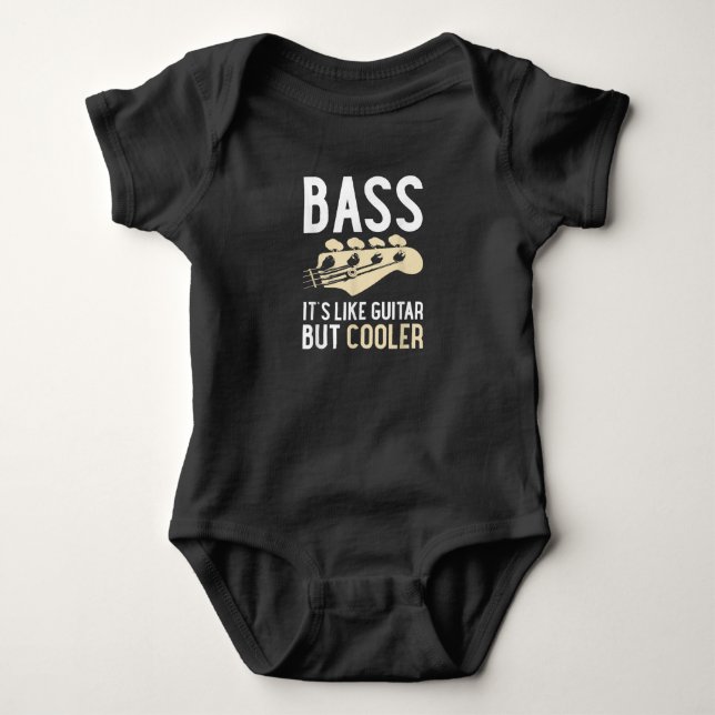 Guitar Lover | Bass It’s Like Guitar But Cooler Baby Bodysuit (Front)