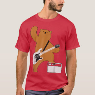 Guitar Lover Bear Playing Bass Guitar Guitarists M T-Shirt