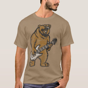 Guitar Lover Bear Playing Bass Guitar Guitarists M T-Shirt