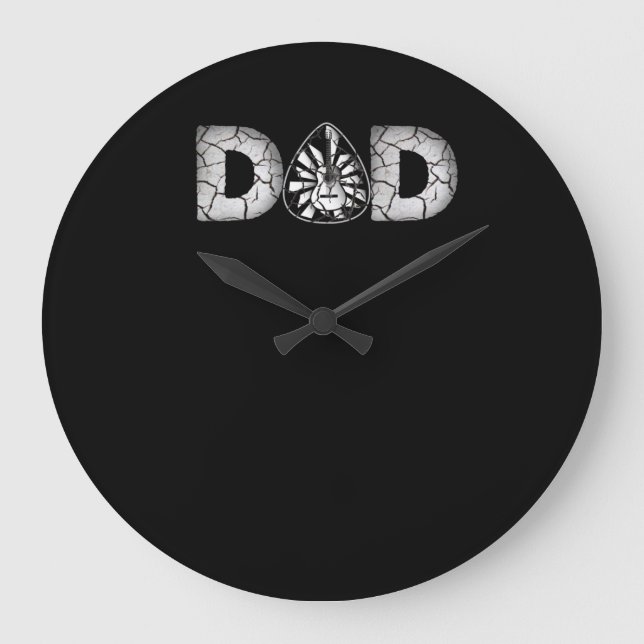 Guitar Lover | Guitar Dad Gift For Dad Large Clock (Front)