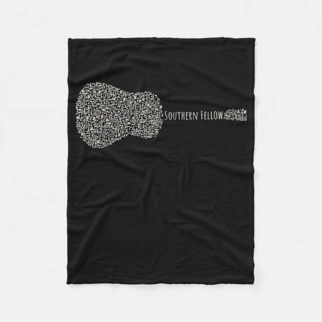 Guitar Lover | Guitar Notes Gift Fleece Blanket (Front)