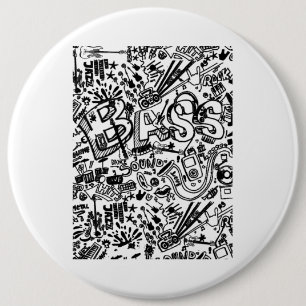 Guitar Lover Guitar Pattern Gift 6 Cm Round Badge