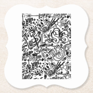 Guitar Lover Guitar Pattern Gift Paper Coaster
