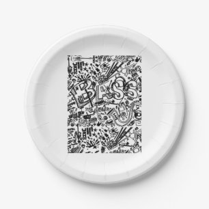 Guitar Lover   Guitar Pattern Gift Paper Plate
