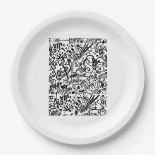 Guitar Lover Guitar Pattern Gift Paper Plate