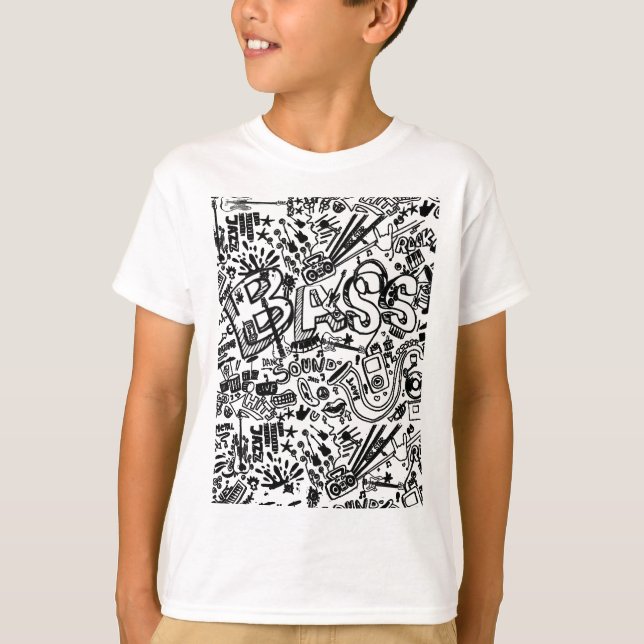 Guitar Lover | Guitar Pattern Gift T-Shirt (Front)