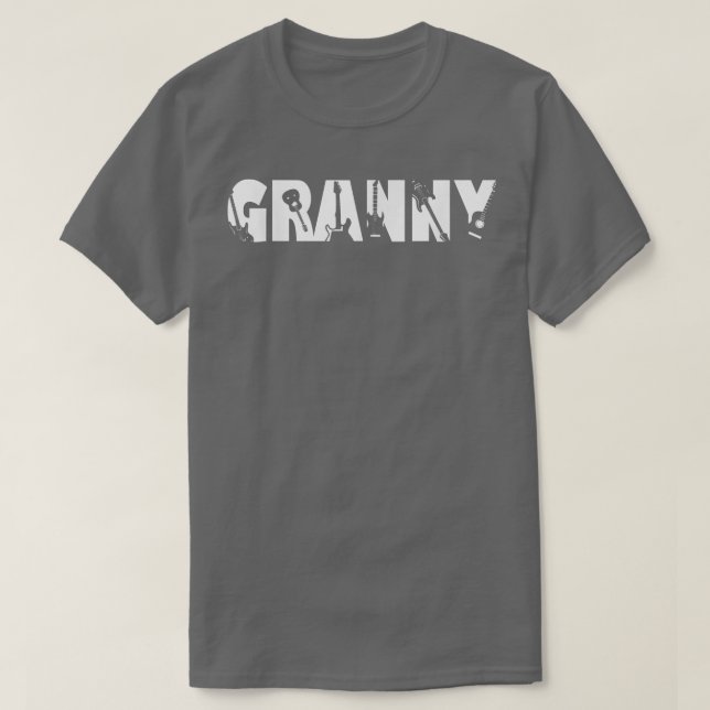 Guitar Lover Guitarist Granny Funny Music Mothers  T-Shirt (Design Front)