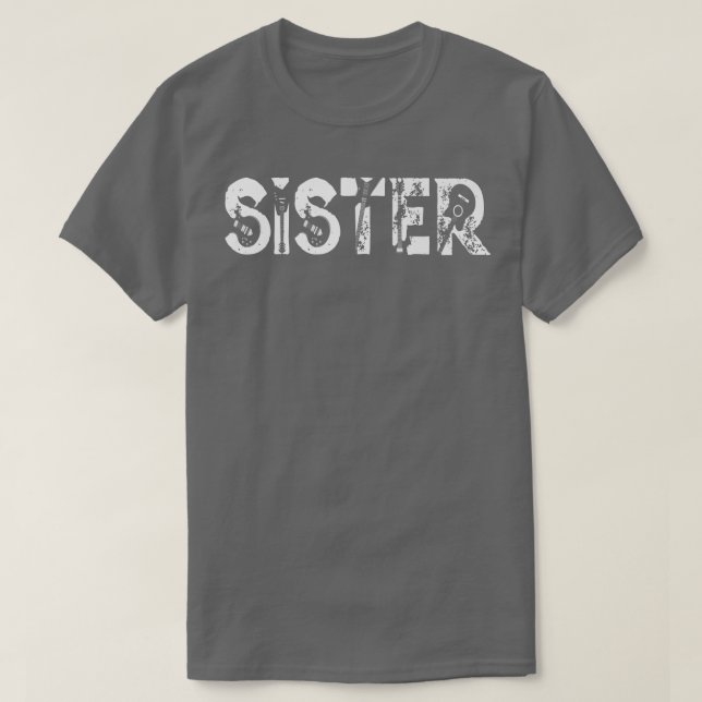 Guitar Lover Guitarist Sister Funny Music Mothers  T-Shirt (Design Front)