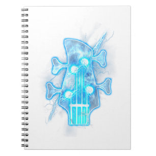 Guitar Lover Head Of A Bass Guitar Player Notebook