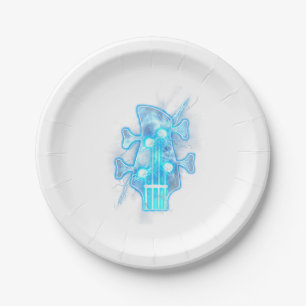 Guitar Lover   Head Of A Bass Guitar Player Paper Plate