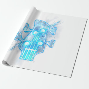 Guitar Lover Head Of A Bass Guitar Player Wrapping Paper