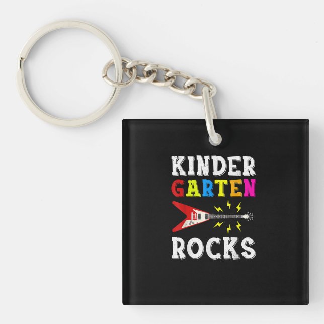 Guitar Lover | Kindergarten Rocks Guitar Key Ring (Front)
