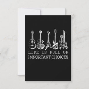 Guitar Lover Life Is Full Of Important Choices Thank You Card