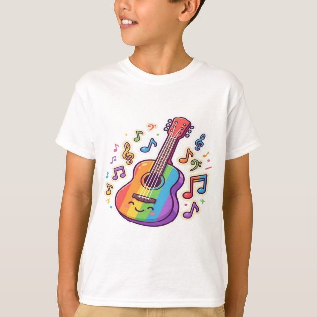 Guitar Lover – Minimalist Music Illustration Desig T-Shirt (Front)
