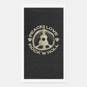 Guitar Lover Peace Love Rock'N'Roll Napkin
