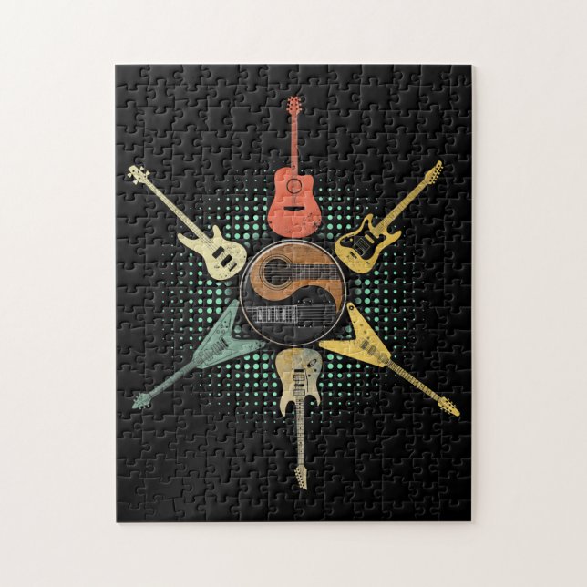 Guitar Lover| Retro Style | Gift For Guitarist Jigsaw Puzzle (Vertical)