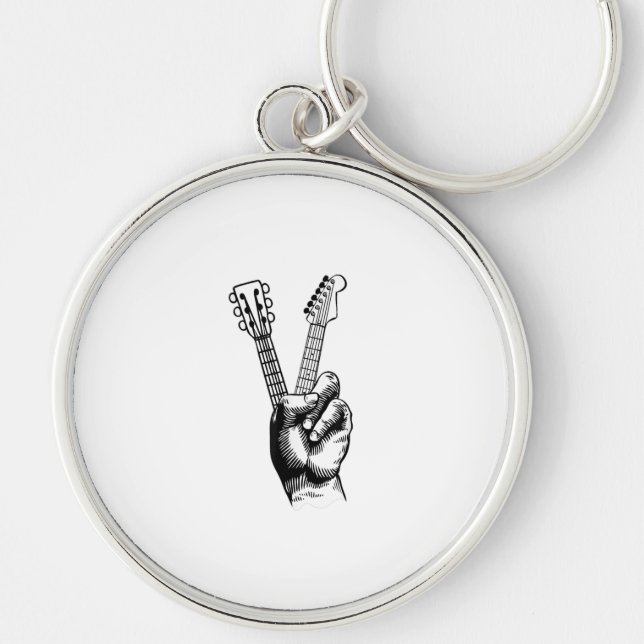 Guitar Lover | Say Hi Guitar Gift Key Ring (Front)