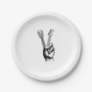 Guitar Lover Say Hi Guitar Gift Paper Plate