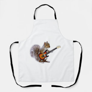 Guitar Lover Squirrel Playing Guitar Apron