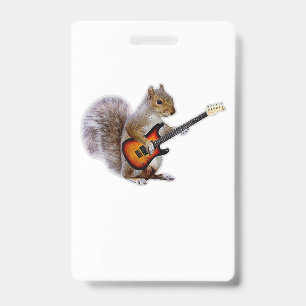 Guitar Lover   Squirrel Playing Guitar ID Badge