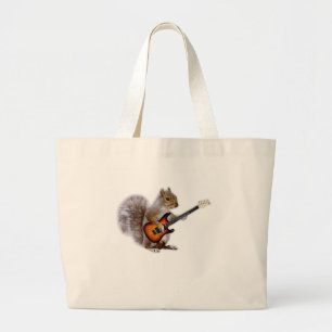 Guitar Lover   Squirrel Playing Guitar Large Tote Bag