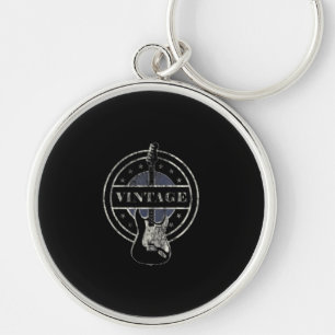 Guitar Lover Vintage Retro Guitar Gift Key Ring