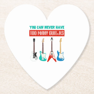 Guitar Lover   You Can Never Have To Many Guitar Paper Coaster